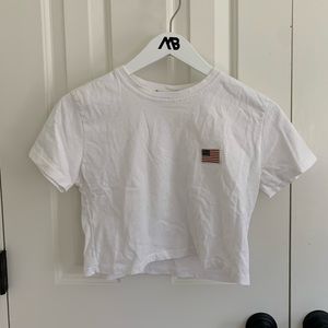 White cropped tee